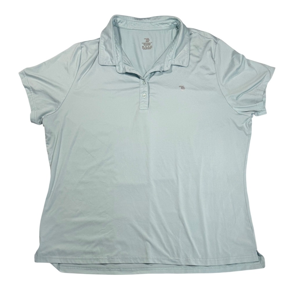 Tuff Ryder Womens Sport Short Sleeve Polo Shirt 2XL Teal Golf Activewear Preppy